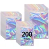 200 Pcs Multicolour Holographic Bags Zip Lock Bag Seal Laser Candy Plastic Storage Bags Smell Proof Jewelry Gift Packaging 1