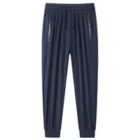 Plus Size 7XL 8XL 9XL Summer Ice Silk Sweatpants Men's High Elastic Gym Joggers Running Quick Drying Sports Pants Men Trousers 2
