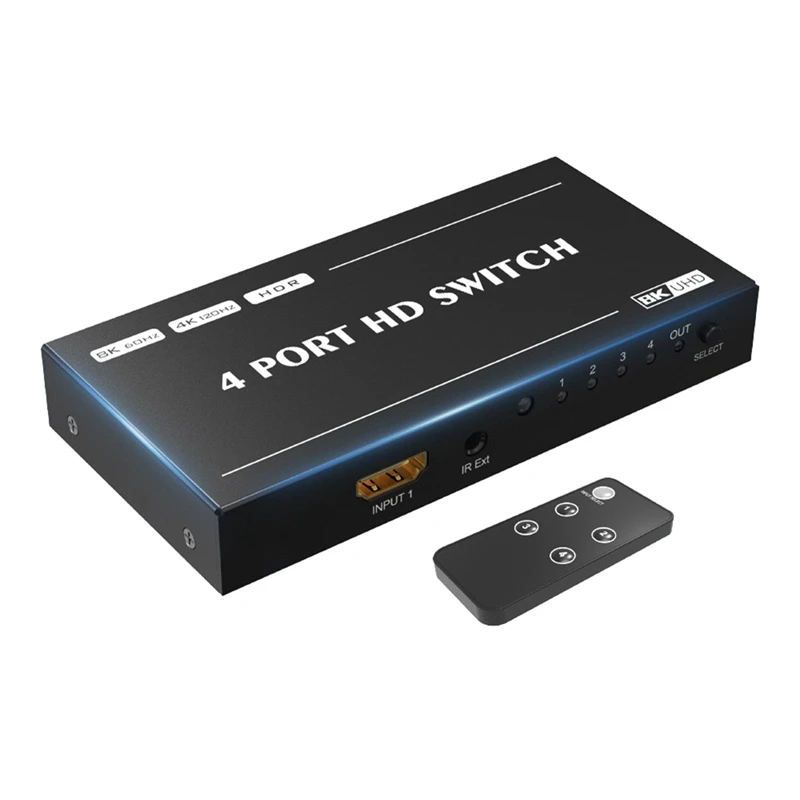 

1 Set 8K HD Switcher 4 Port -Compatible Switcher 4 In 1 Out Splitter 8K 60Hz Game Projector Home Converter