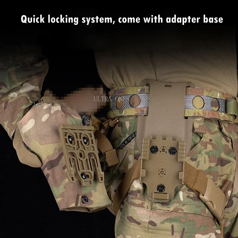 Pistol Holster Tactical Gun Airsoft Hunting P320 Belt Waist QLS Quick Mount Adapter Leg Shroud Drop