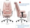 Back Executive Office Chair with Foot Rest, Ergonomic Office Chair Lumbar Support for Lower Back Pain Relief (Light Pink) 2