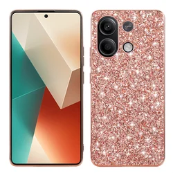 Luxury Bling Glitter Shiny Sequin Soft Silicone Phone Case for Redmi Note 13 Pro 5G (Rose gold)