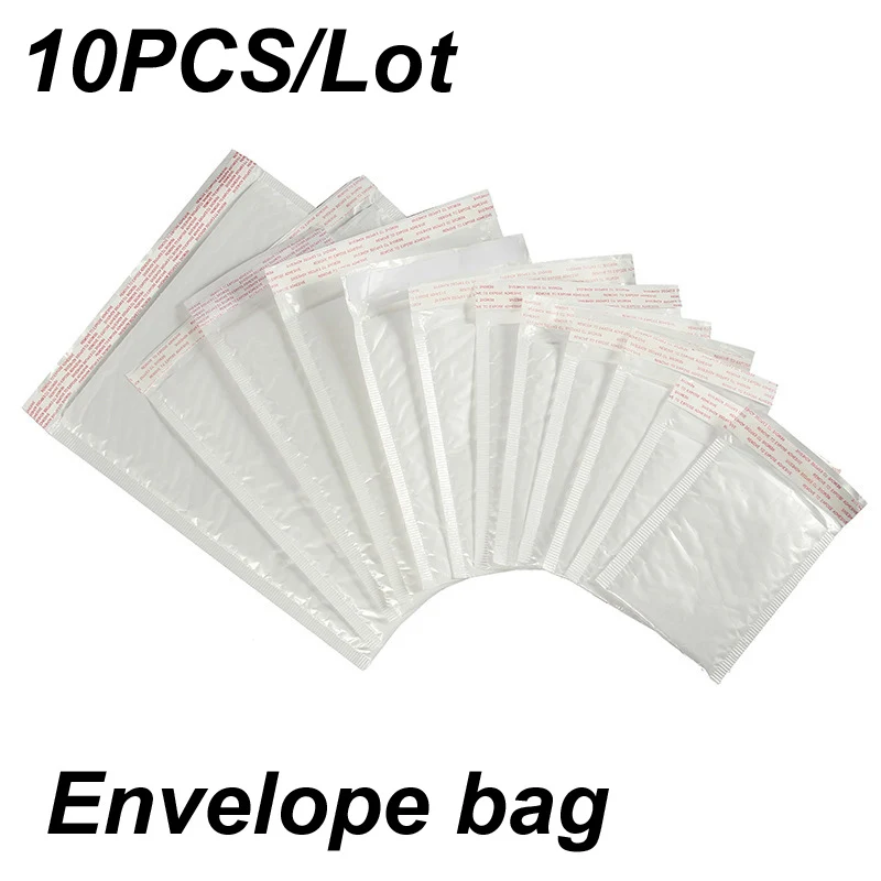 10Pcs/Lot Bubble Envelope bag white Bubble PolyMailer Self Seal mailing bags Padded Envelopes for Magazine Lined Mailer