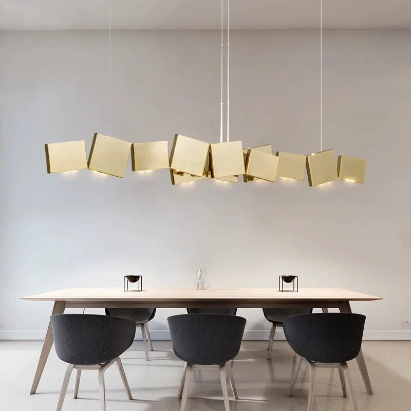 Home Decor Avize Modelleri Ceiling Chandelier Lighting Modern Suspension Lampara Luxury Led Long Dining Room Designer Lampe
