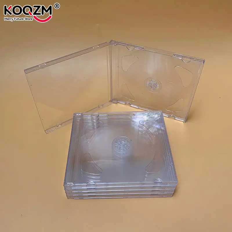 Clear Bottom CD Box Double Disc Black Bottom CD Empty Box Transparent Double-sided Case PP Bag For 2 Discs