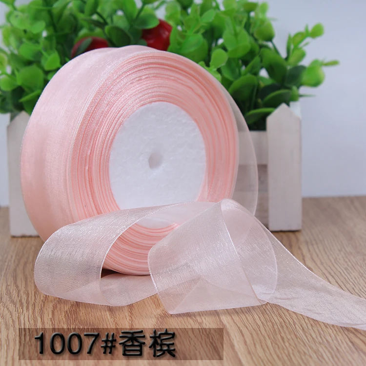 Elegant Dark Purple Transparent Organza Ribbons