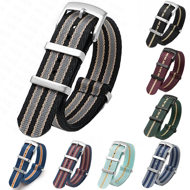 Universal Nylon Sport Canvas Watch Band Bracelet - Men's Strap in Multiple Sizes