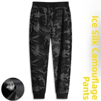 Ice Silk Me Cuffed Pants Elastic Sports Loose Casual Thin Long Air Conditioned Workwear Summer Men Breathable Straight Leg ...