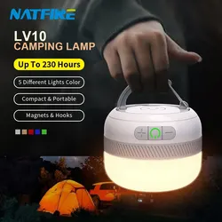 Enhanced Camping Lantern with USB-C Rechargeable Battery, 5-Color LED, 230-Hour Runtime for Outdoor Adventures and Emergency Lighting (5200mAh 10-230Hrs)