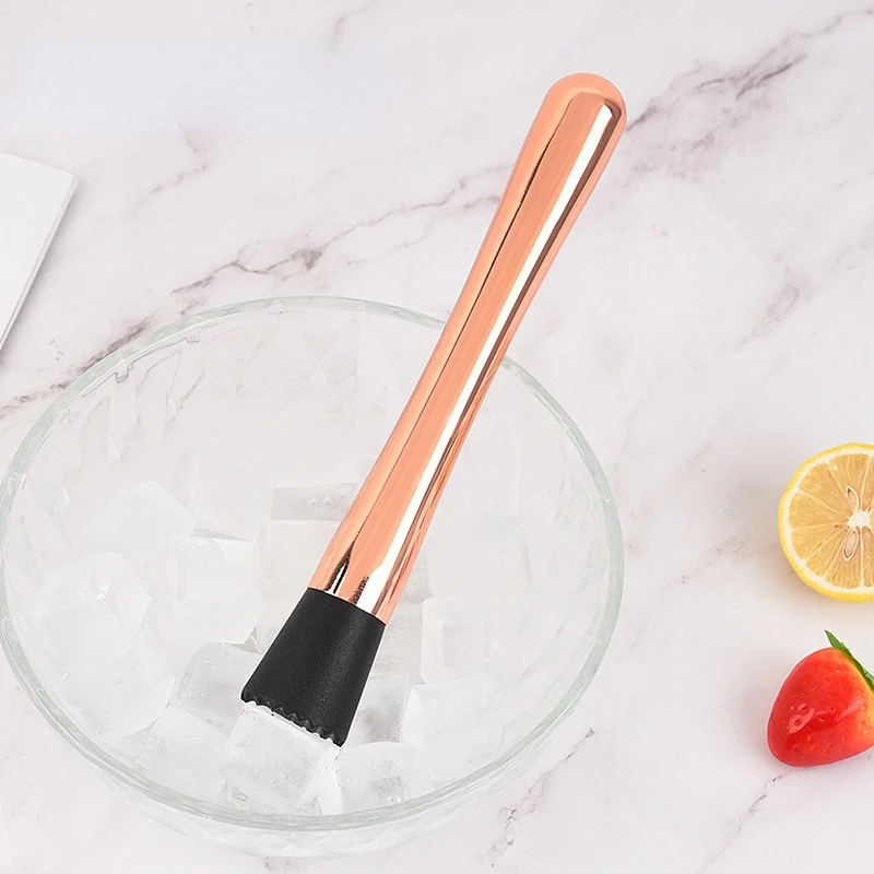 Rose Gold Black Sliver Muddler Sticks Spoon Srtainer Stainless Steel Ice Cocktail Stick Fruit Bar Tools Wine Tools