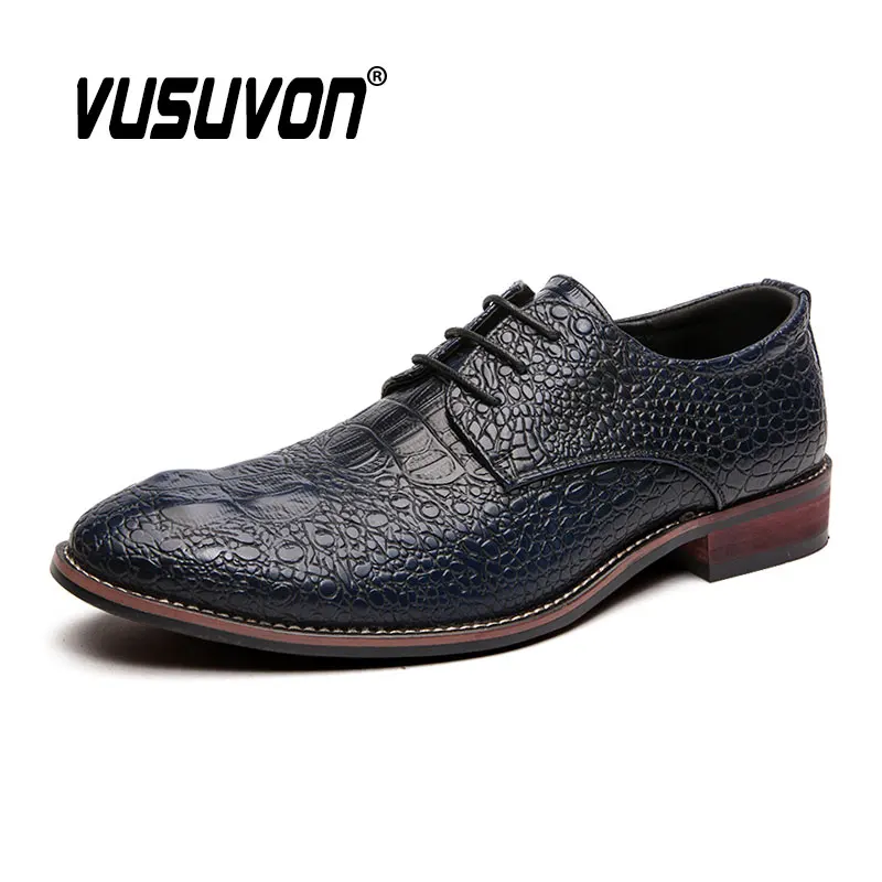Men Derby Shoes Fashion Patchwork Lace-Up Dress Classic Loafer Wedding Causal Business Footwear Party Big Size 38-48