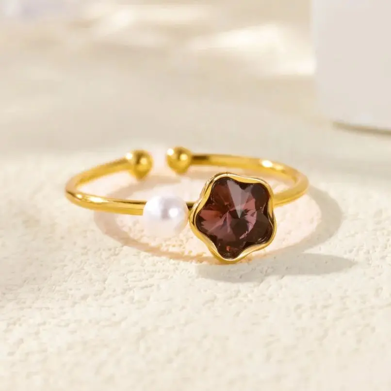 Zircon Rings Stainless Steel For Women