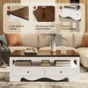 Farmhouse Coffee Table with Storage, 47.6" Coffee Tables with 4 Large Drawers, Spacious Tables, Top Center Table for Living Room 4