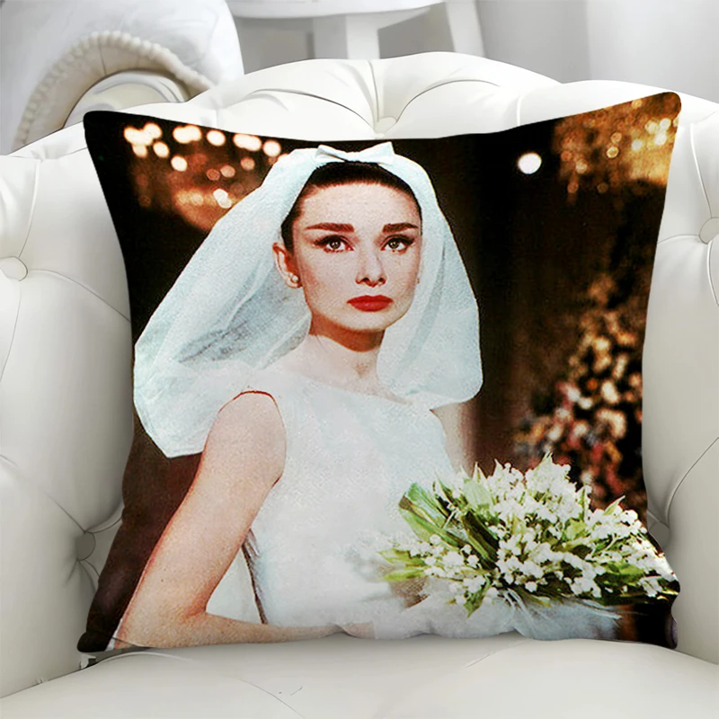 

Pillowcase for Living Room Hepburn Cushion Cover 40x40 Double-sided Printing Pillowcases Bed Cushions of Modern Sofa Home Decor