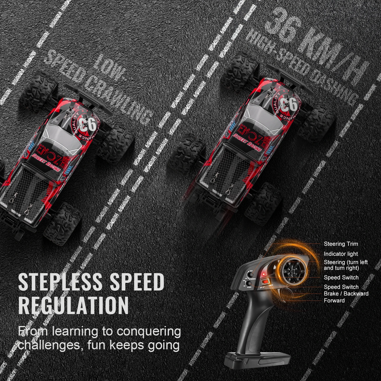 VEVOR 1:18 70KM/H36 RC Car High Speed Drift 4WD Racing Off Road Remote Control Car Monster Truck Toys for Kids Christmas Gifts 4
