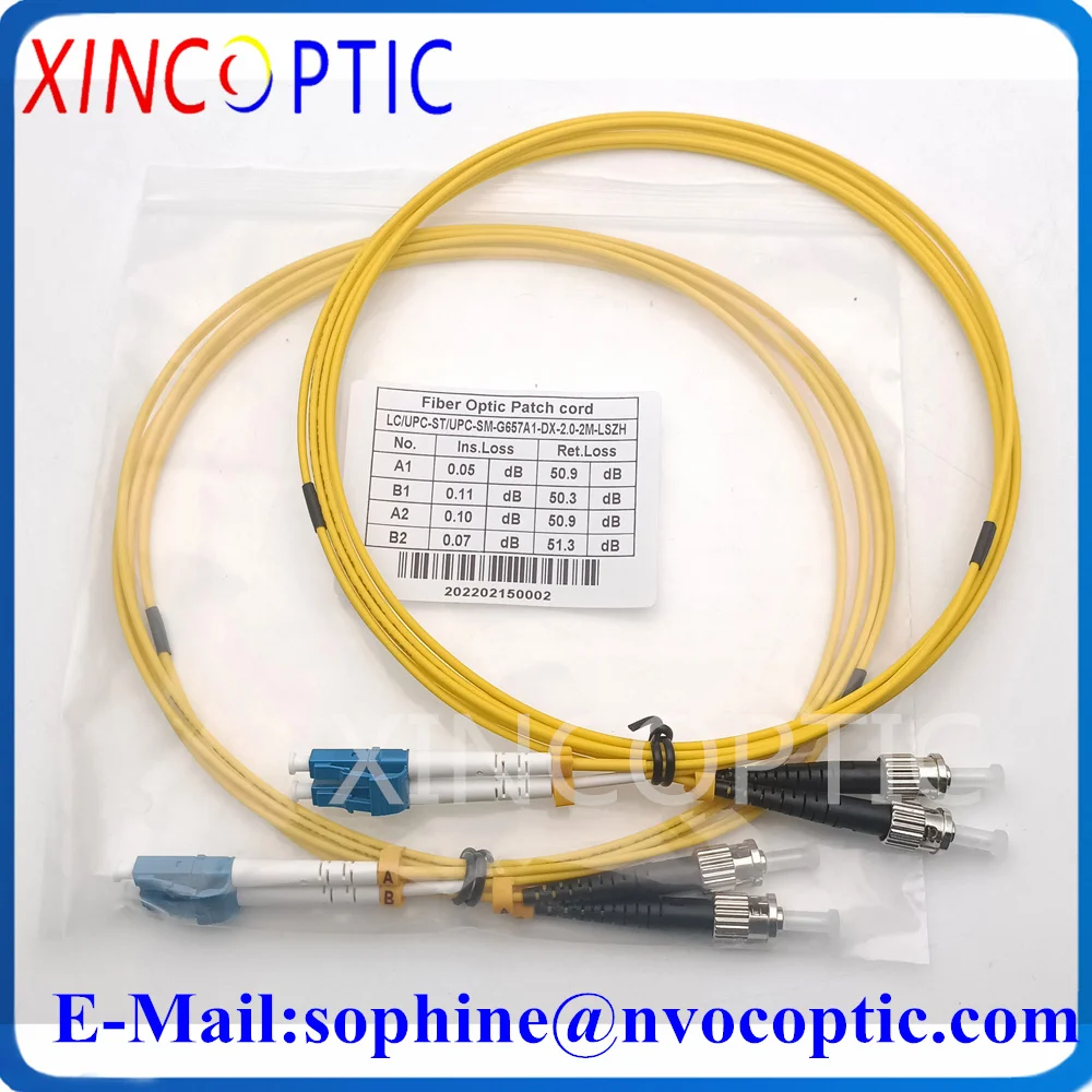 

20Pcs LC/UPC-STUPC-SM-G657A1-DX-3.0-2M-LSZH LC/SC/FC/ST Single Mode Duplex Fiber Optic Patch Cord Leads Cable Connector