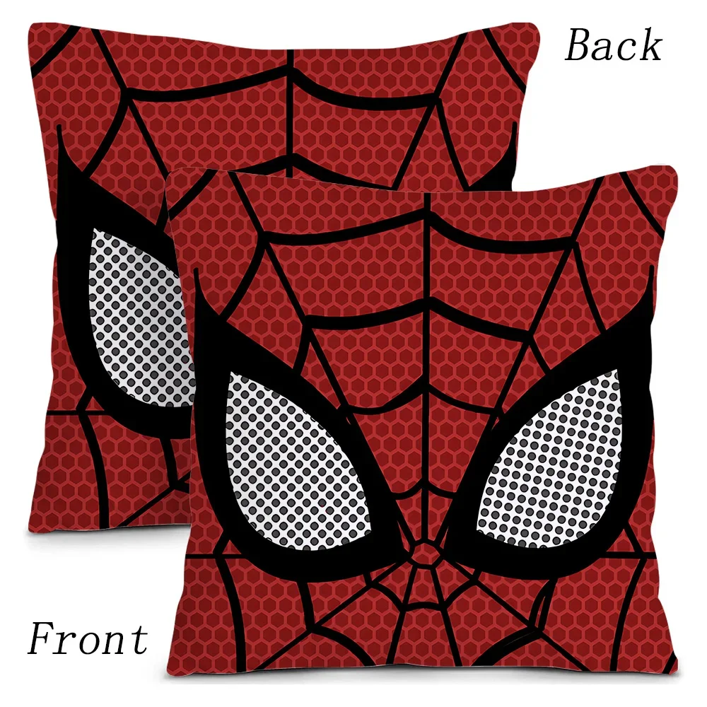 Black White Cool Pillow Covers Sofa Decorative Home HOT Marvels Spiders Man Double-sided Printing Short Plush Cute Cushion Cover 4