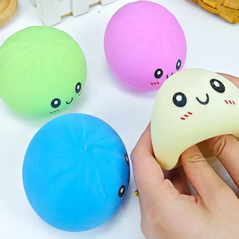 Charming Dumpling Squishy Stress Relief Toy with Bamboo Steamer Box – Slow Rebound Desk Decor Gift