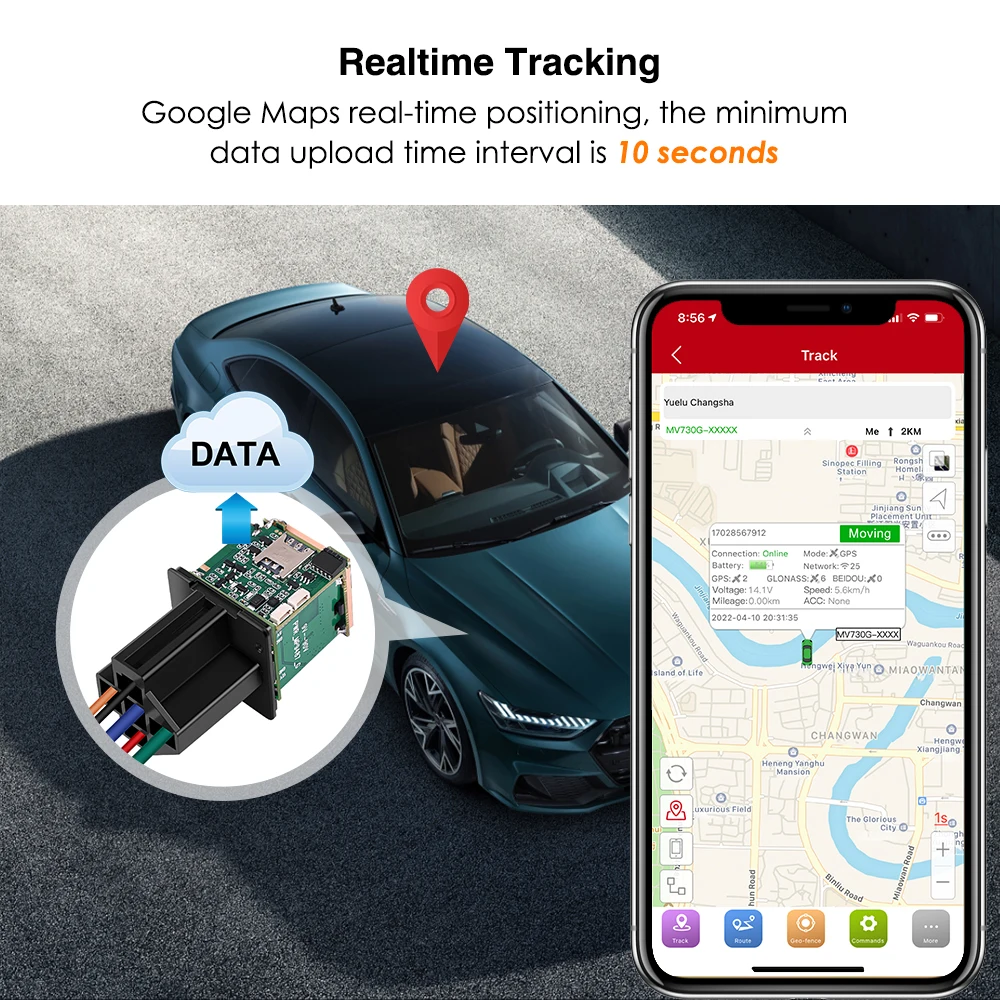 4G GPS Tracker Car Tracking Device MV730G Relay GPS Motorcycle Cut Off Fuel 9-95V Engine On Anti-theft Alarms Free APP MiCODUS gps tracker,car tracker