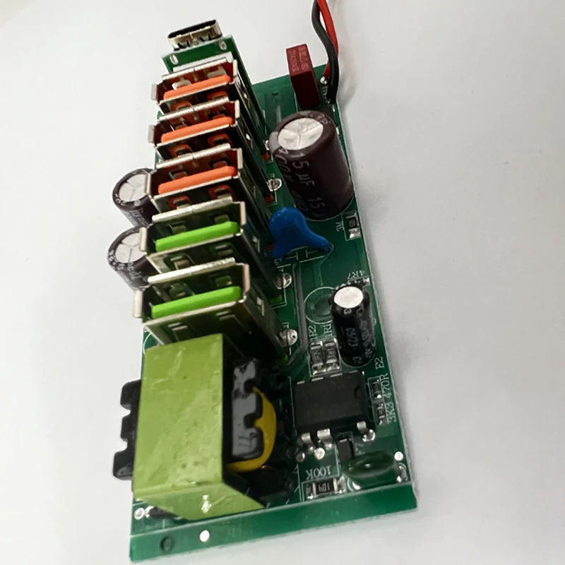 휴대폰 고속 충전 보드 전원 어댑터 모듈, USB + C타입 출력, 5V 2A, 5 포트