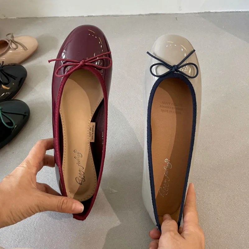 Shallow Female Soft Round Toe Ladies Flats With Shoes Slides Footwear Fashion Butterfly-Knot Women Ballet Flats Dance Shoes 3