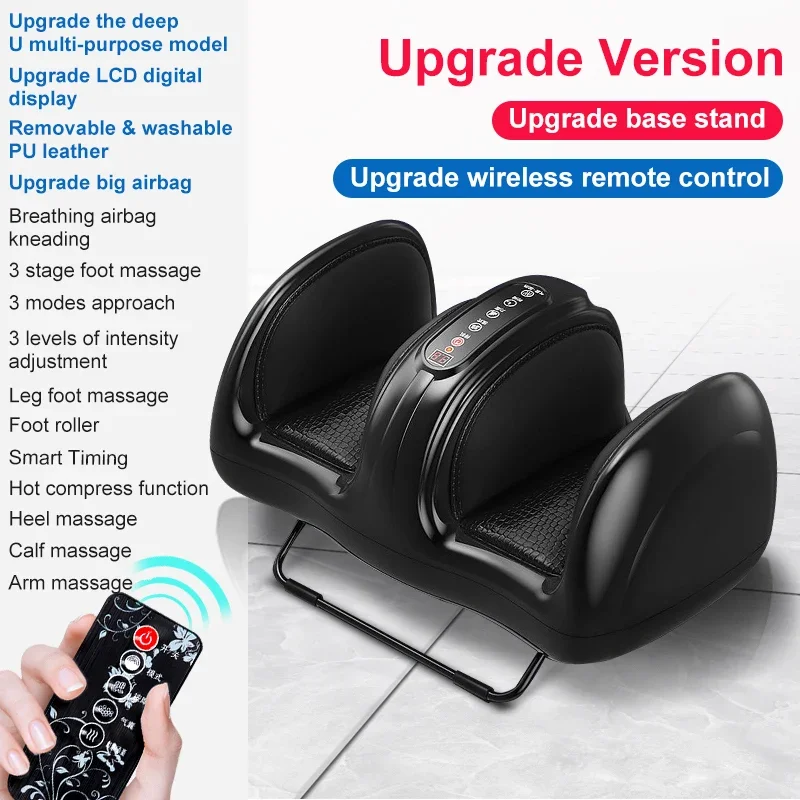 Jinkairui مدلك القدم ضغط الهواء مع الحرارة شياتسو العجل الساق العجن العميق آلة تدليك جهاز التحكم عن بعد وشملت