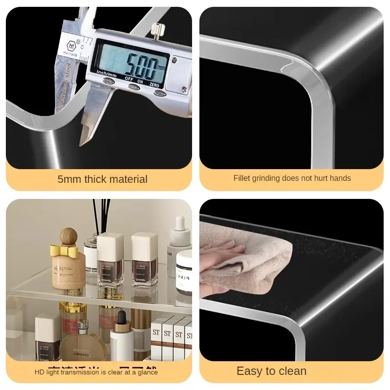Acrylic Display Stand Acrylic Transparent Frame Handmade Model Desktop Cosmetics Storage Rack Elevated Base Toy Perfume Kitchen Organizer Shelf