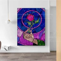 Disney Beauty and The Beast Belle Princess 1000 Pieces Wooden Puzzles Educational Toys for Adults Handmade Puzzle Gifts Rose Art 2