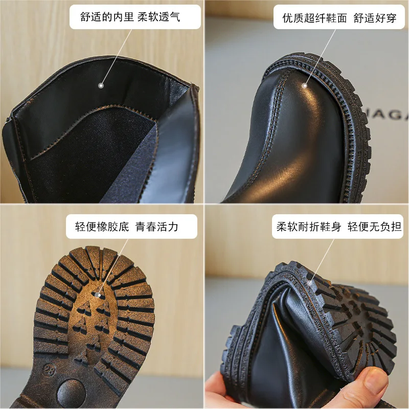 여아용 허벅지 높이 부츠, 어린이용 다크 브라운 신발, 부드러운 바닥, 블랙 부츠, 어린이 연예인 보트, 2025 신상