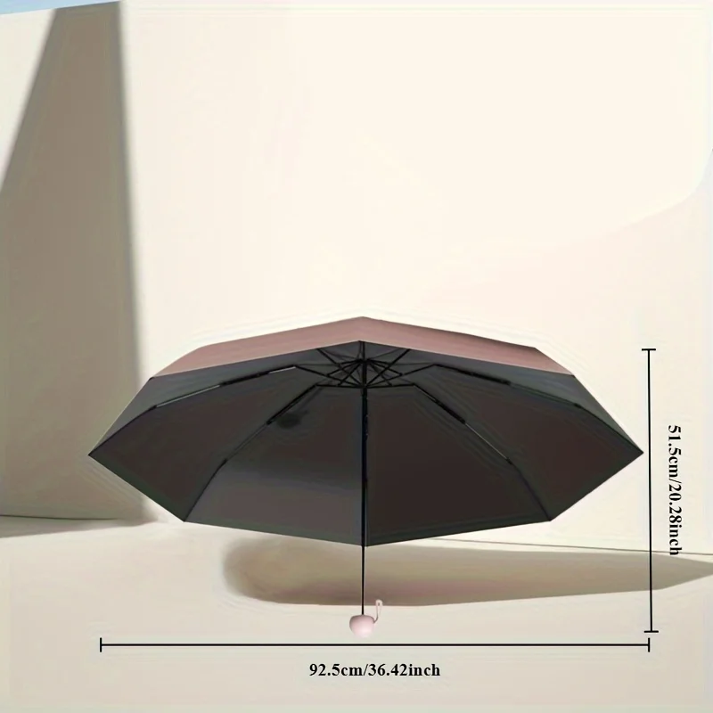 Sleek Black Portable Mini Umbrella – UV Protection and Ideal Travel Companion