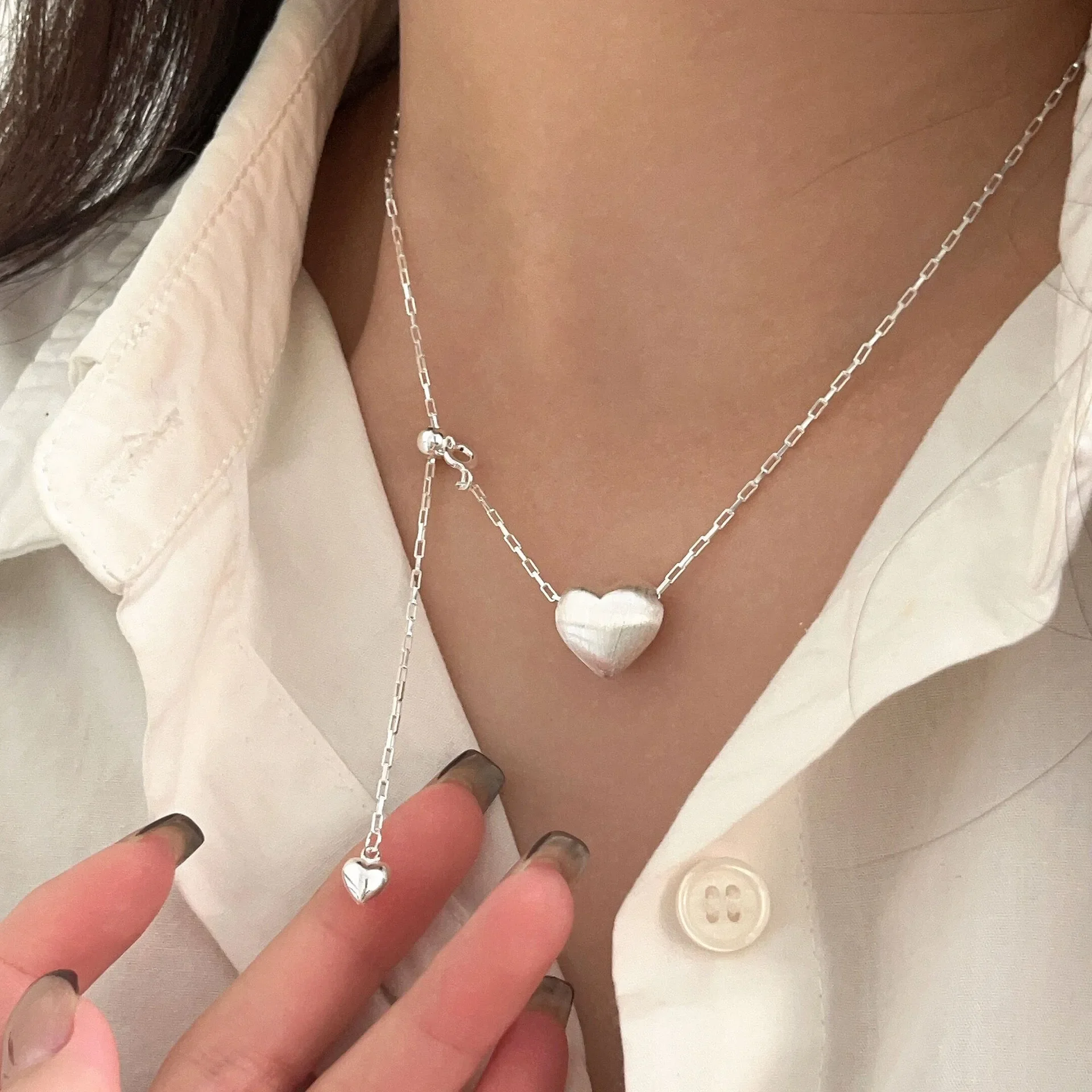 

Серебро 925 пробы, простая и просторная, заботливая, нишевой дизайн, Высококачественная и универсальная цепочка на ключицу