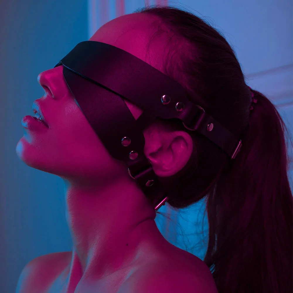 Sex Bondage Toys Bdsm Eye Mask Sex Bondage Adult Game Couples Leather Harness Mask Wearble Costumes For Women Men Cosplay Toys Face Masks Product