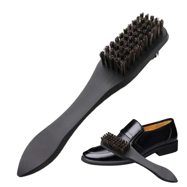 Cipő Kefe Nubuck Csizma Tisztító Kétoldalas Lófoganfogantyú Cipőefe Puha Hajjal Többfunkciós Szerszámok