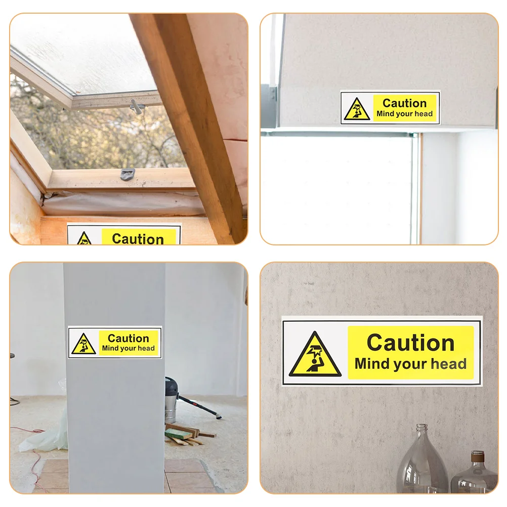 Signage Funny Warning Stickers Caution Watch Your Head Signs Pp Safety Pvc Bathroom for Workplace