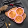 Reusable Air Fryer Egg Mold Non-Stick Air Fryer Baking Pan 3 Cavity Silicone Muffin Pans for Baking Hamburger Bun Pan Bakeware 3