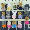 Easter Bunny 10-18Pcs Forest Family Miniture Animals Doll Toy Simulation 1:12 Reindeer Panda Figure Girl Dollhouse Birthday Gift 4