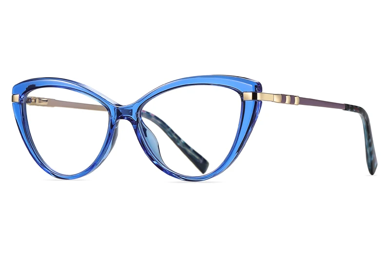 Xuwick Anti Blue Light Tr90 Occhiali Donna Cat Eye Lente Trasparente Mezza Montatura Per Occhiali In Metallo Moda Ottica Cerniera A Molla Nera Regalo - Foto 11