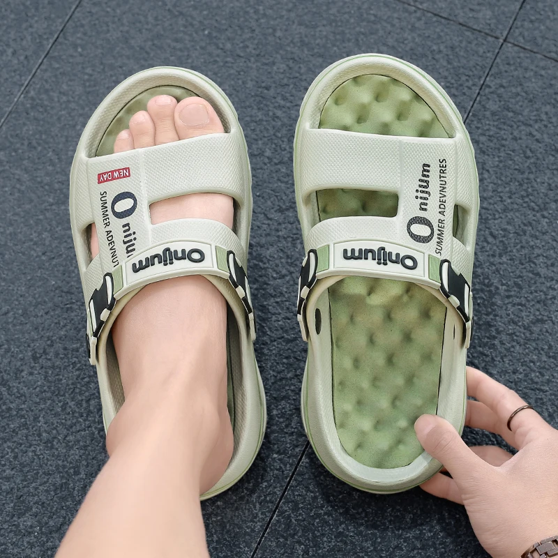 Men Slippers Summer Beach Sandals Women Outdoor Orginal Slides Lightweight EVA Design Soft Breathable Fashion Unisex Platform — view 4