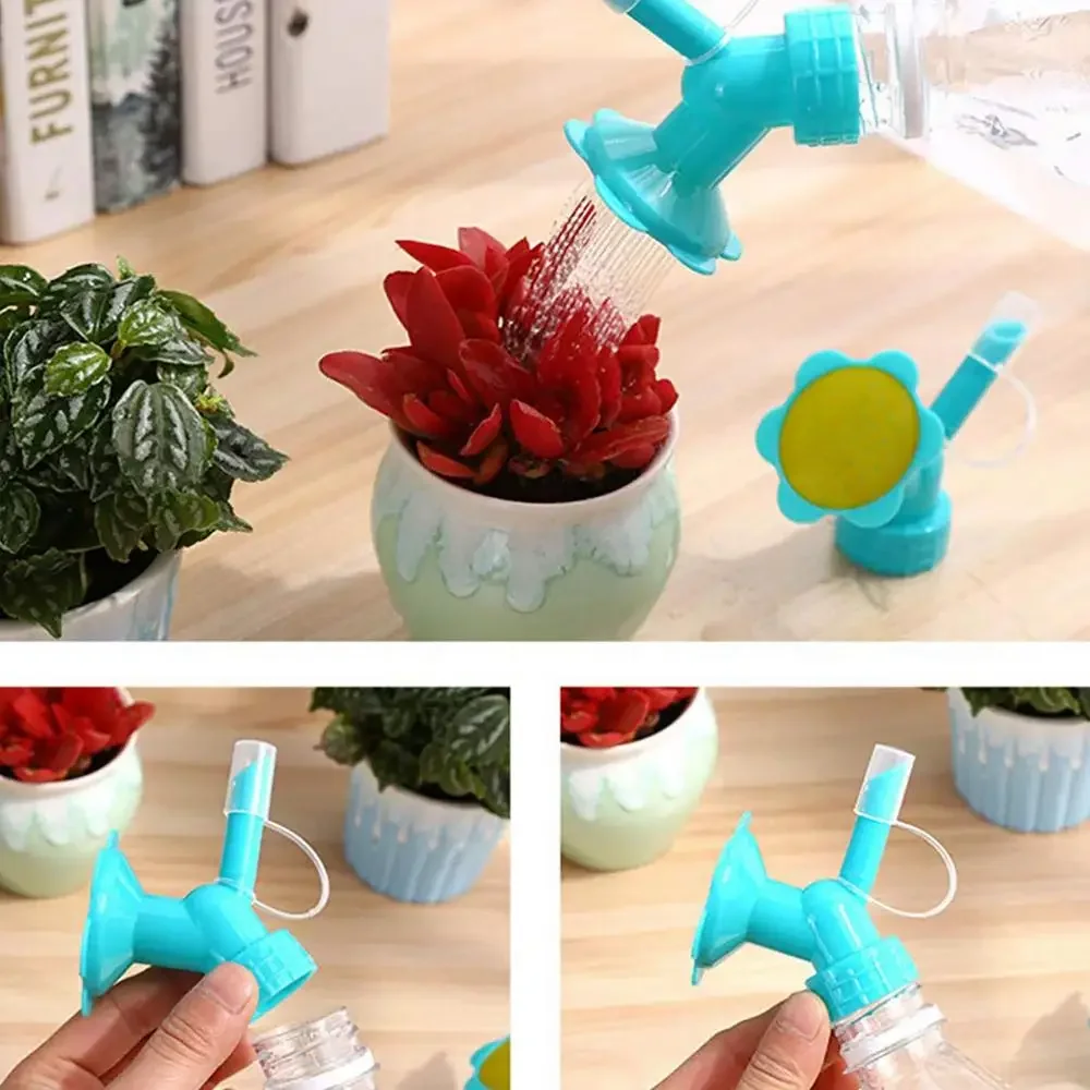 Bottle Cap Sprinker 2-IN-1 Home Garden Mini Watering Can Double Head Water Spout Bonsai Nozzle for Indoor Outdoor Seedling Plant