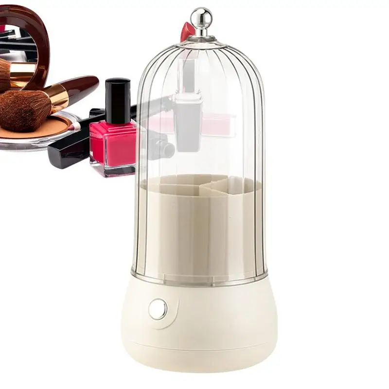 

Makeup Brushes Cup 3-Slot Makeup Brush Container With Wide Capacity Desktop Storage Cup With Handled Lid For Eyebrow Pencil