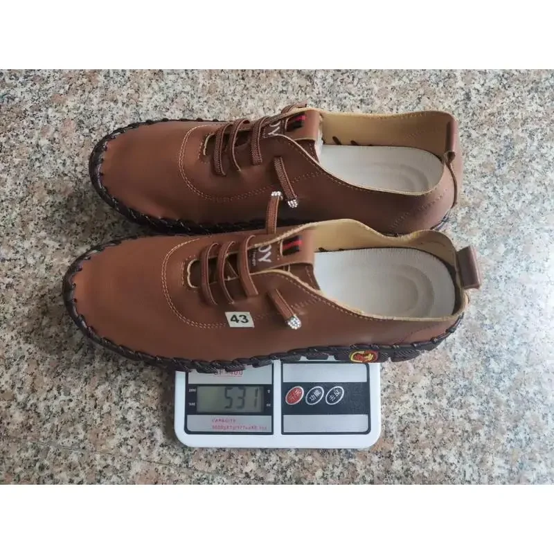 Women shoes Casual shoes Women sneakers Women flats Women Sneakers Leather Loafers Comfortable Slip On Hand Sewing Thread Mom