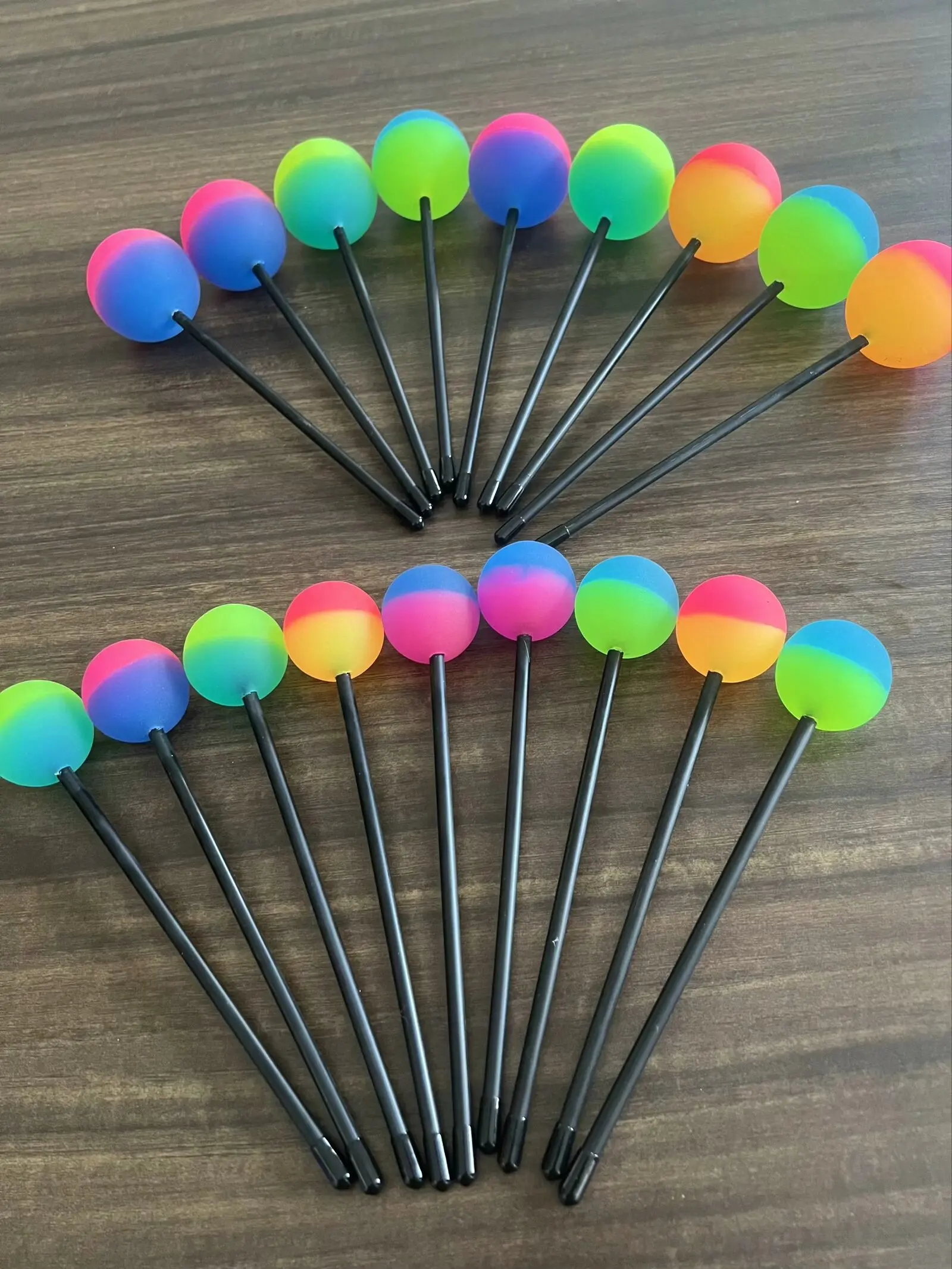 Arborea Colorful Friction Balls Random Color Silicone Material Sound Healing Tools Whale Sound Gong Mallet Stick,bell mallets