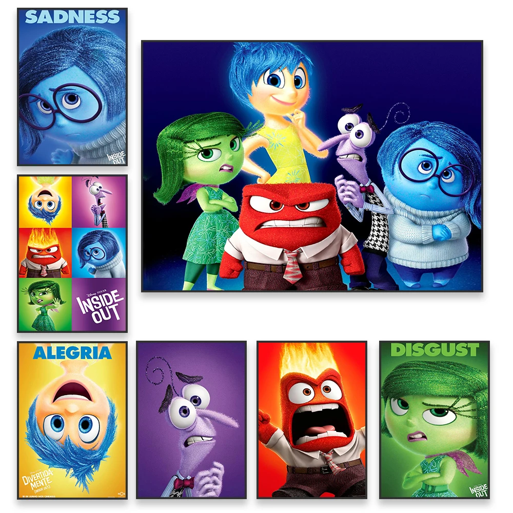 Disney Movie Inside Out Prints Poster Motivazionale Canvas Painting Home Reading Room Wall Art Decoration For Kids Bedroom Decor