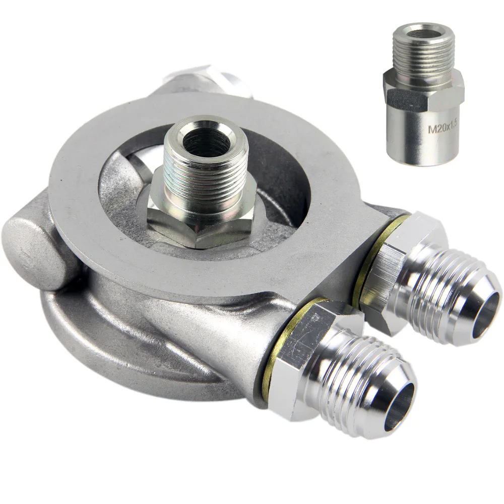 Aluminium AN8 AN10 Ölkühler Sandwich Platte Filter Adapter Turbo Thermostat Öl Sender Adapter für Automotive – Detail 4