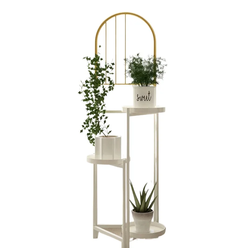Stylish Multi-Tier Iron Plant Stand for Living Room Balcony Indoor Use Perfect for Green Plants Flower Pots and Home Decor