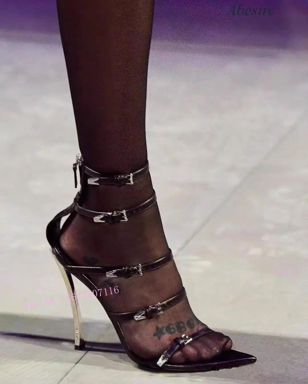 

Босоножки Abesire женские с острым носком, модные сандалии с тонкими цветными ремешками, туфли в римском стиле, большой размер