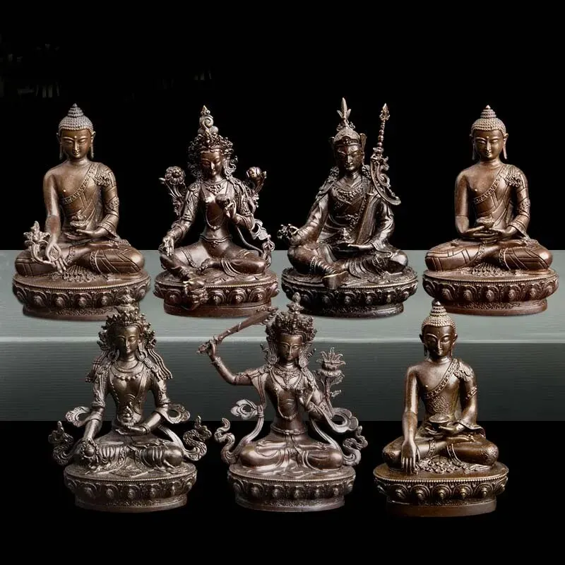

7PCS # HOME CAR Pocket handmade Buddha Patron saint God Sakyamuni Medicine Guru Rinpoche Green Tara Amitabha Bodhisattva Manjusr