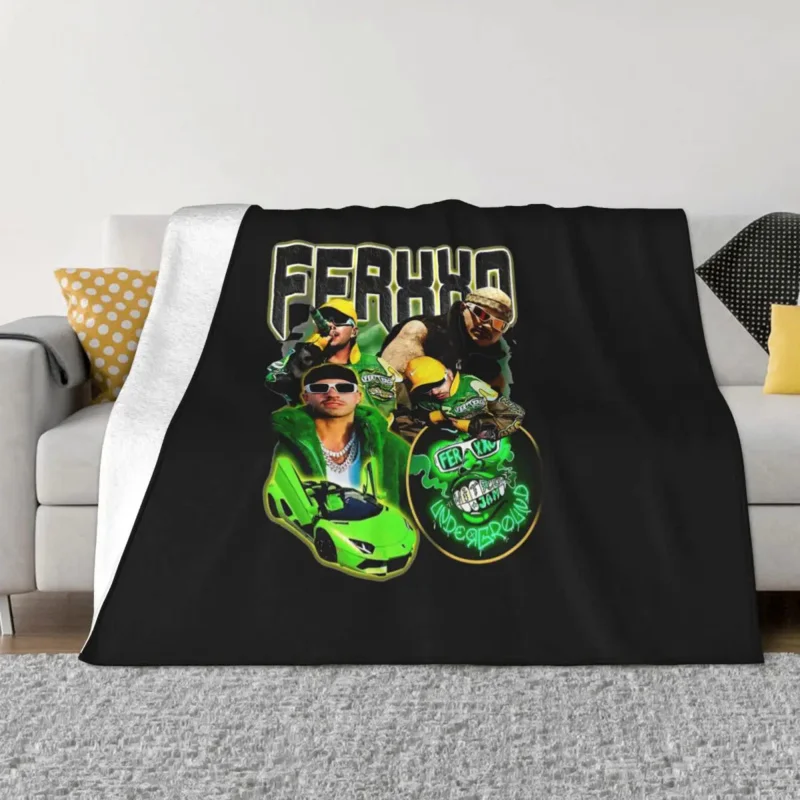 

Feid Ferxxo Green Rapper Blanket Flannel Decoration Multifunction Ultra-Soft Throw Blanket for Sofa Bedroom Bedspreads