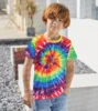 New Hot Sale Children's Men's Casual T-shirt Color Vortex 3D Printing Short Sleeve Boys Comfortable Kids O-Neck Girls' Tees 1
