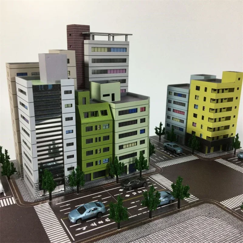 1:300 Scene City Building Sand Table Model Plastic Assembled Diorama Layout 5